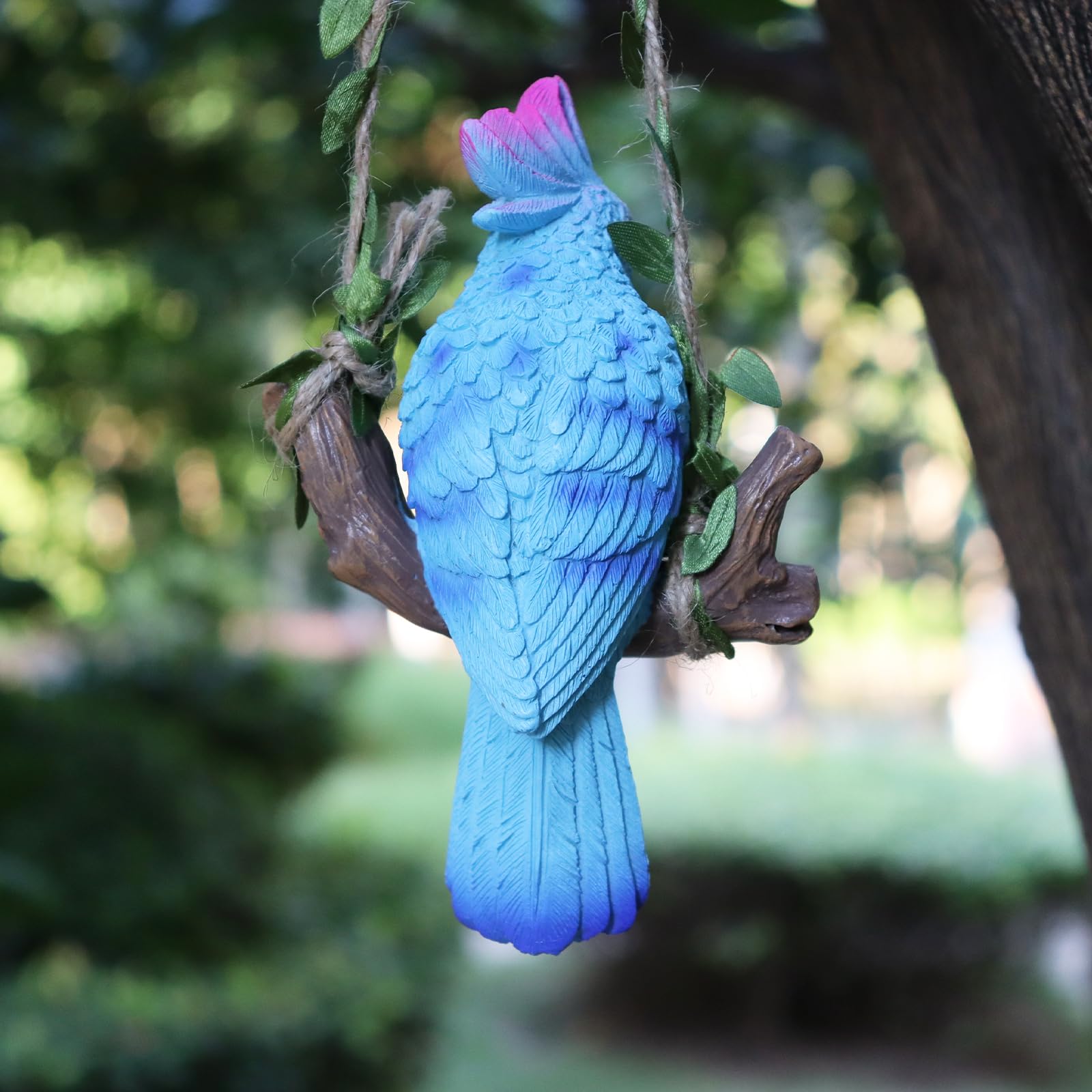 XKFLAUHM porch yard parrot statue playful garden focal point