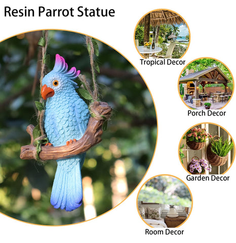 XKFLAUHM outdoor parrot garden statue for trees and fences