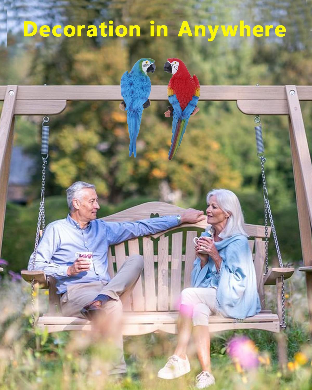 XKFLAUHM outdoor parrot sculpture ideal for porches and patios