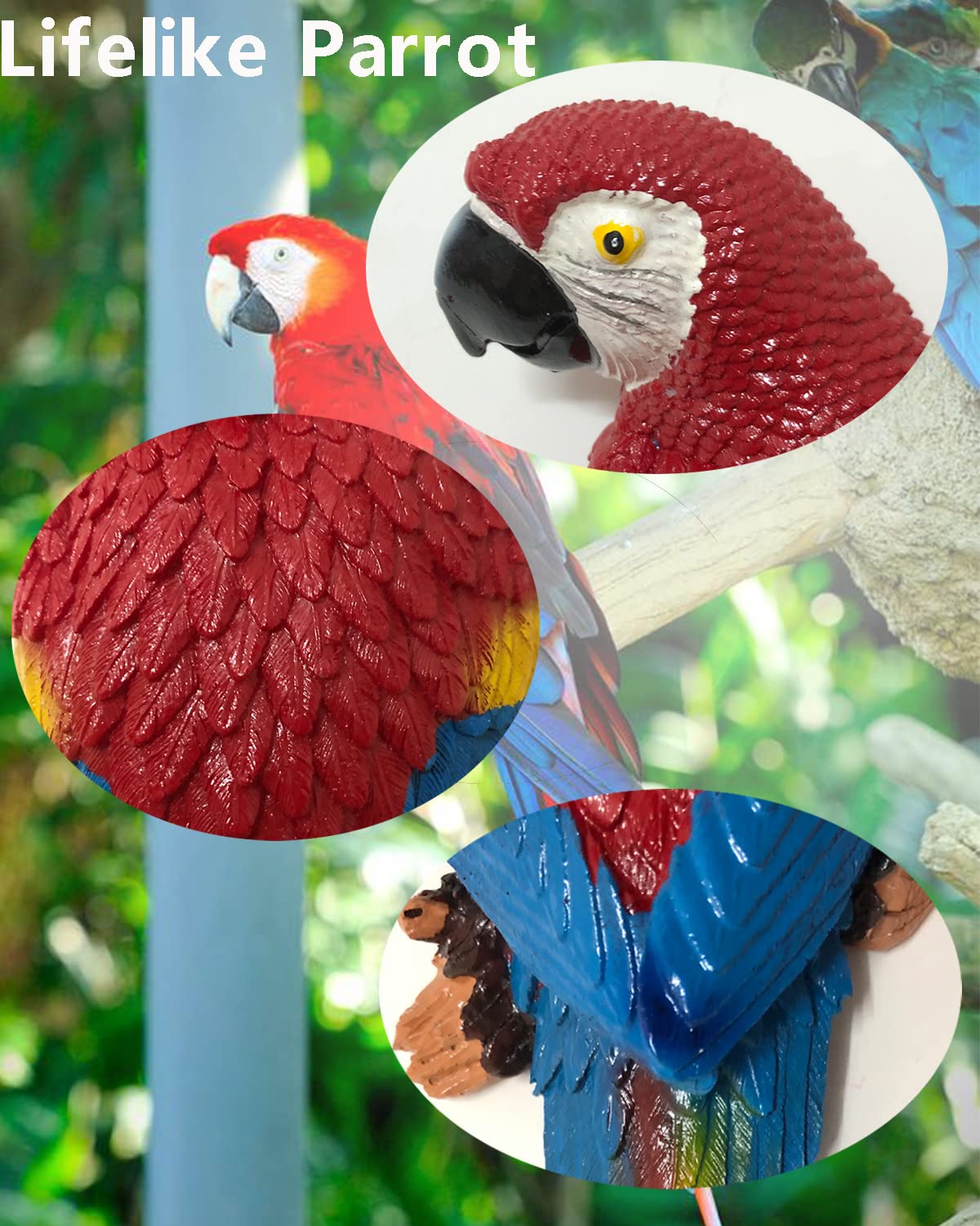 XKFLAUHM tropical parrot decor for wall mounting enhances outdoor spaces