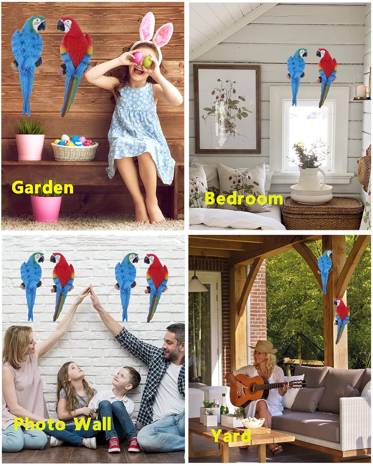 XKFLAUHM weatherproof parrot decor withstands sun and snow