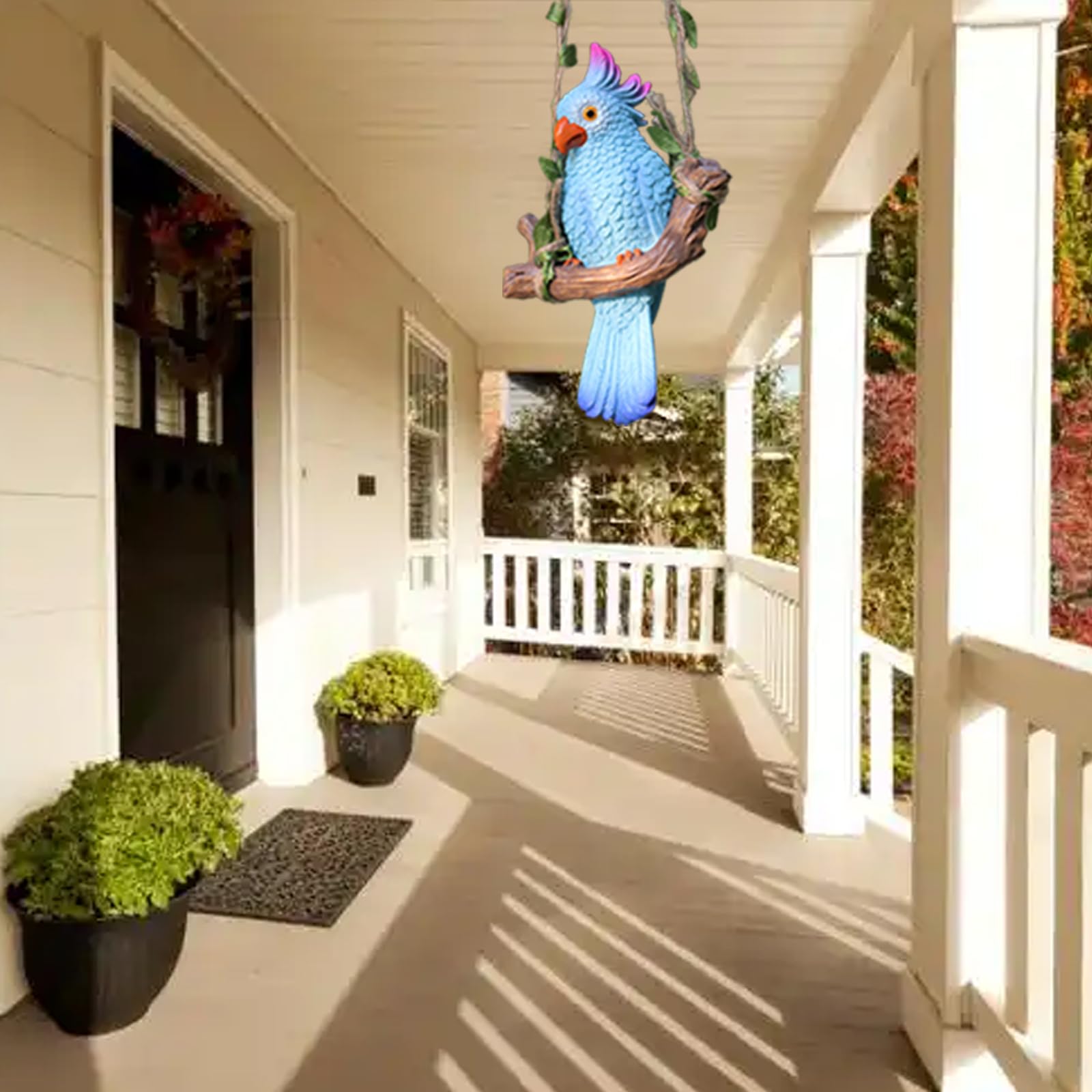 XKFLAUHM parrot garden ornament complements hanging plants