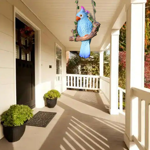 XKFLAUHM parrot garden ornament complements hanging plants