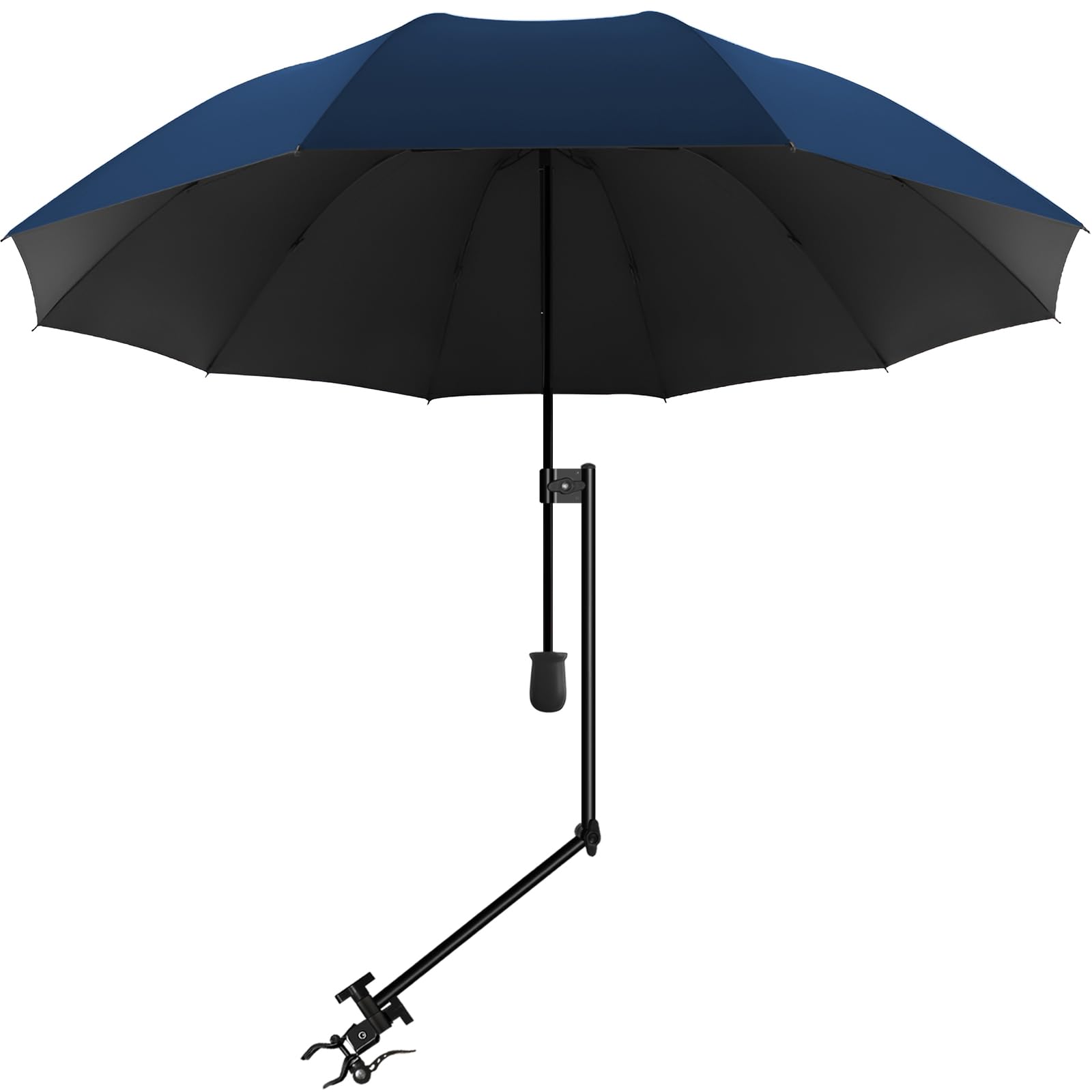 XLINGZA UPF 50+ beach umbrella on-the-go shade with universal clamp.