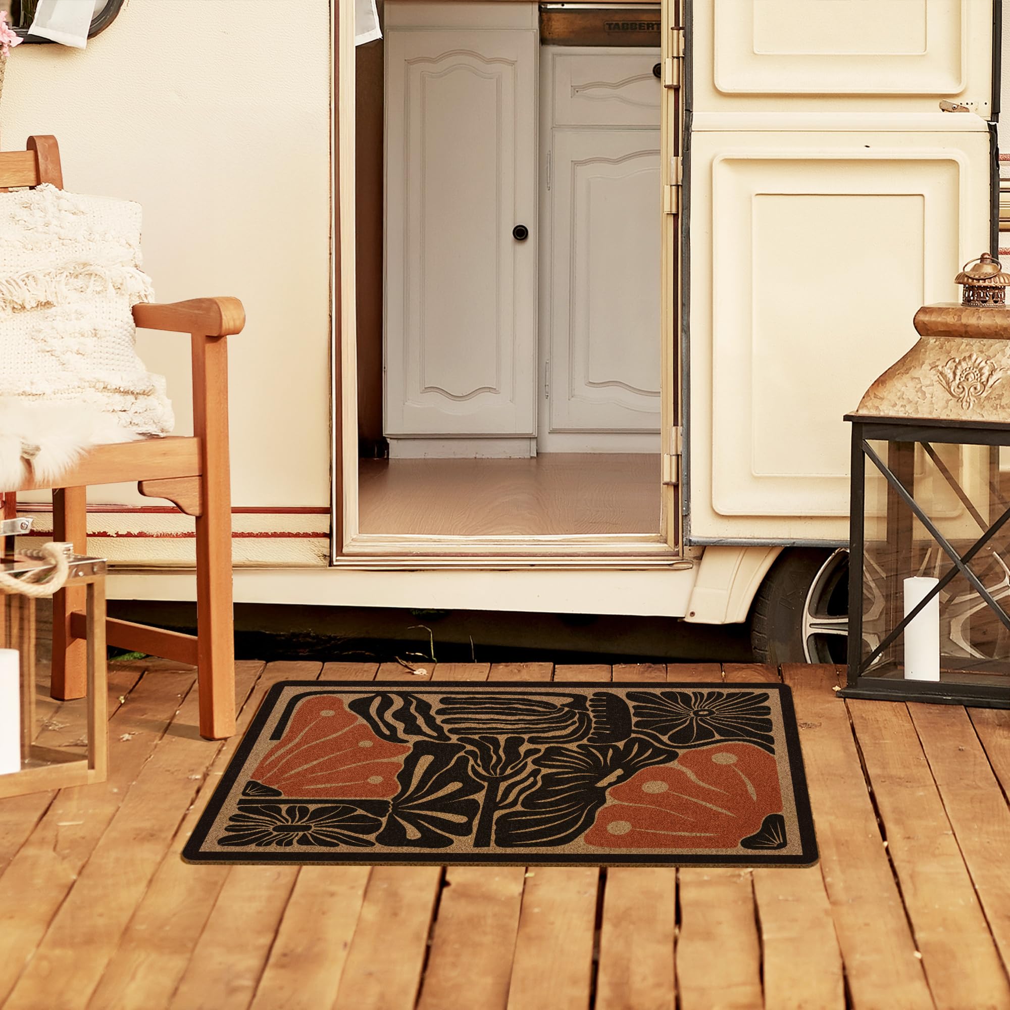 XLDLIOO 17x30 inch front door mat traps dirt.
