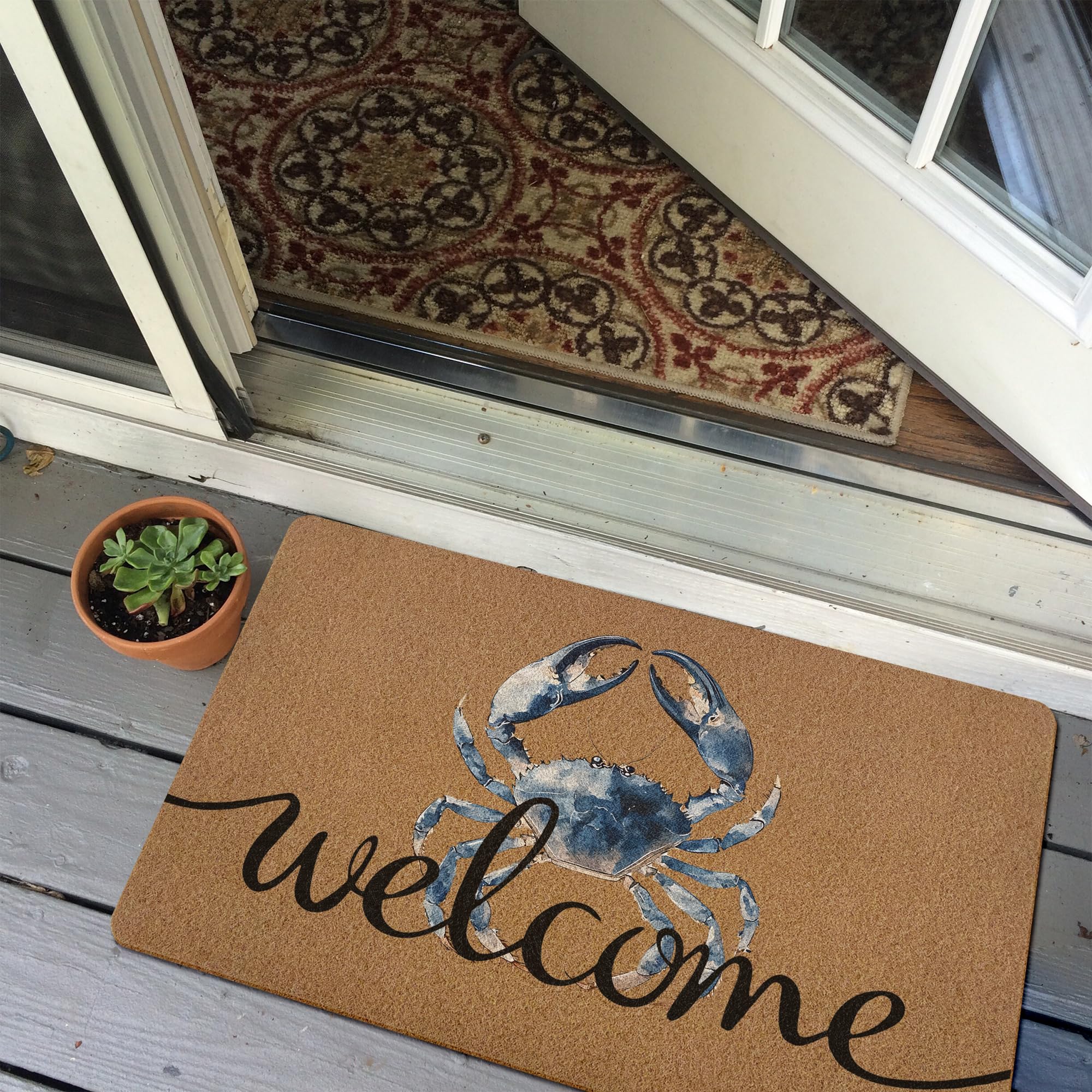 XLDLIOO 30x17 inch doormat with 0.6 inch thickness clearly shown.
