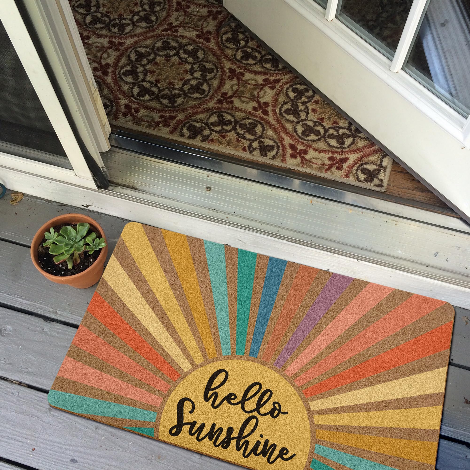 XLDLIOO Boho Sunshine Door Mat offers gift-ready styling for any home.