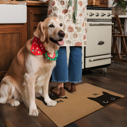 XLDLIOO Cat Lovers Door Mat and kitchen decor invites guests home.