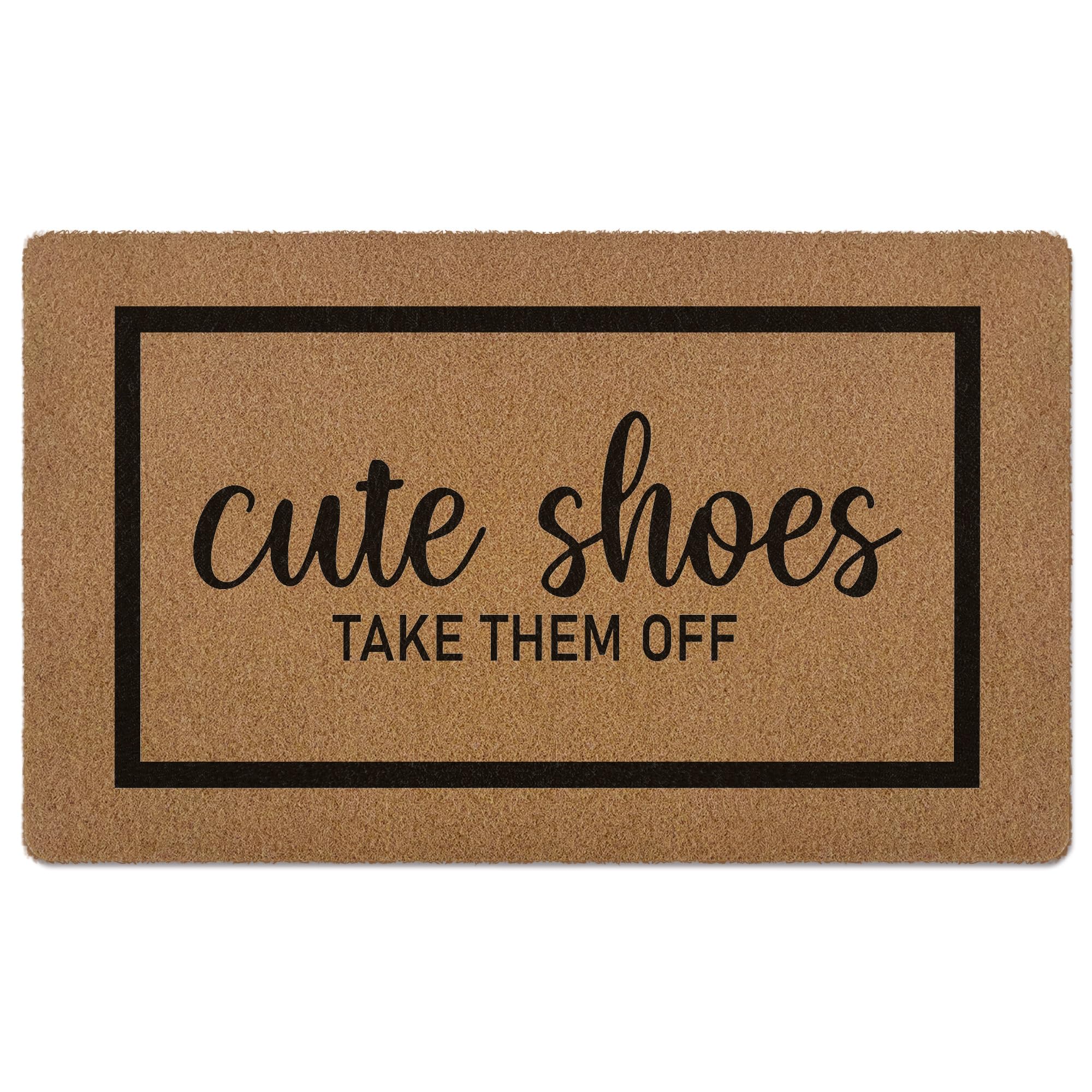 XLDLIOO Cute Shoes Doormat front view traps dirt for entryways.