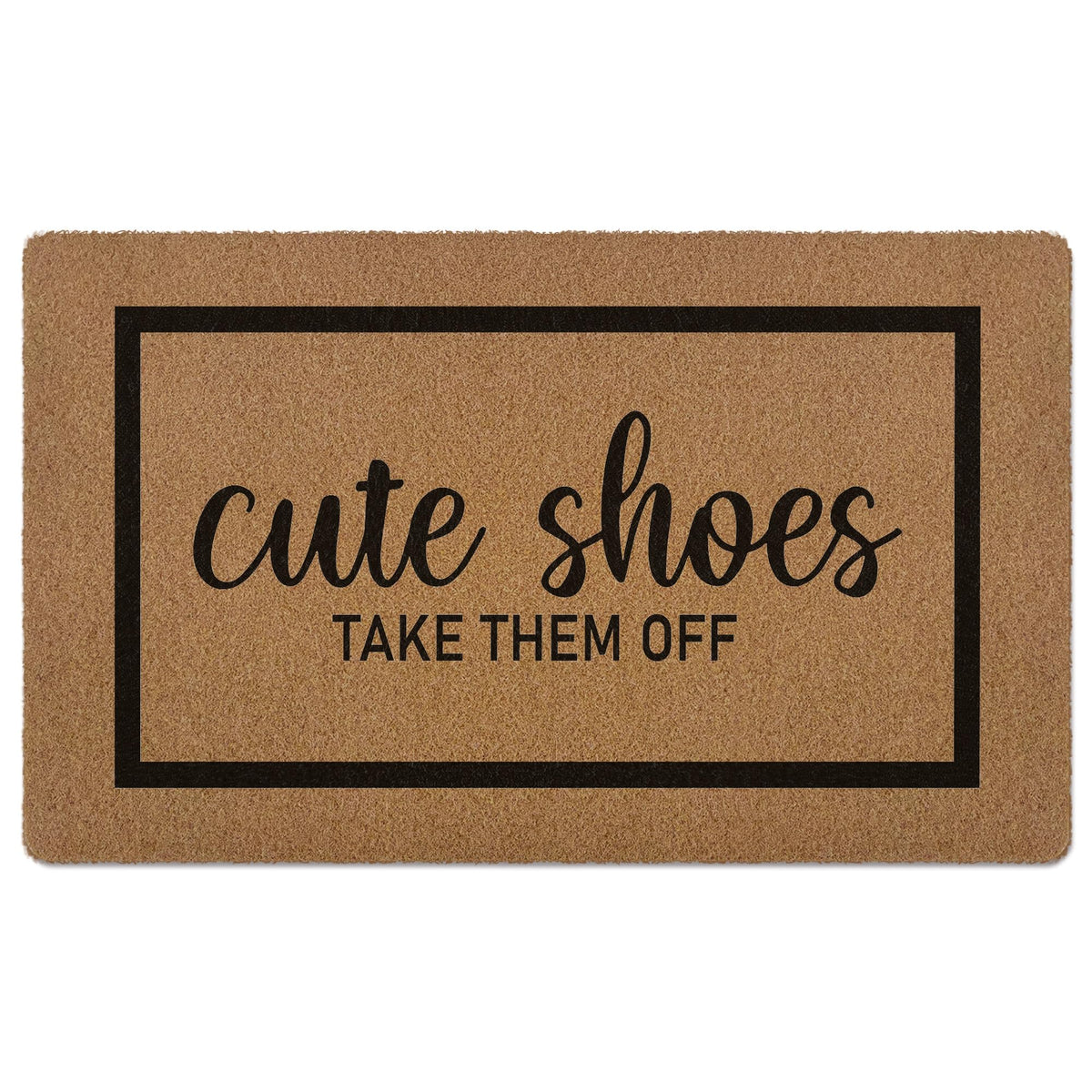 XLDLIOO Cute Shoes Doormat front view traps dirt for entryways.