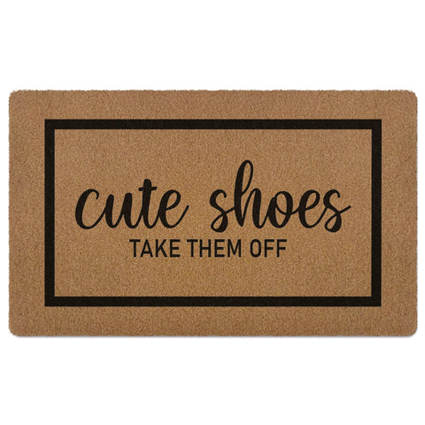 XLDLIOO Cute Shoes Doormat front view traps dirt for entryways.