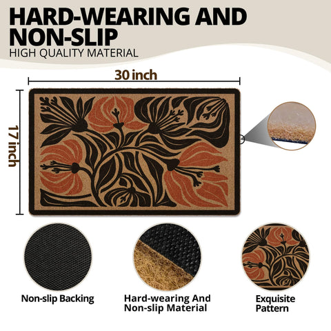 XLDLIOO floral doormat designed for porch and entryway use.
