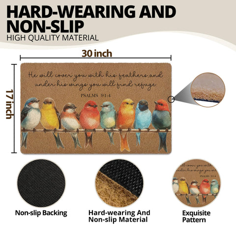 XLDLIOO polypropylene doormat with textured rubber backing resists weather and daily wear.