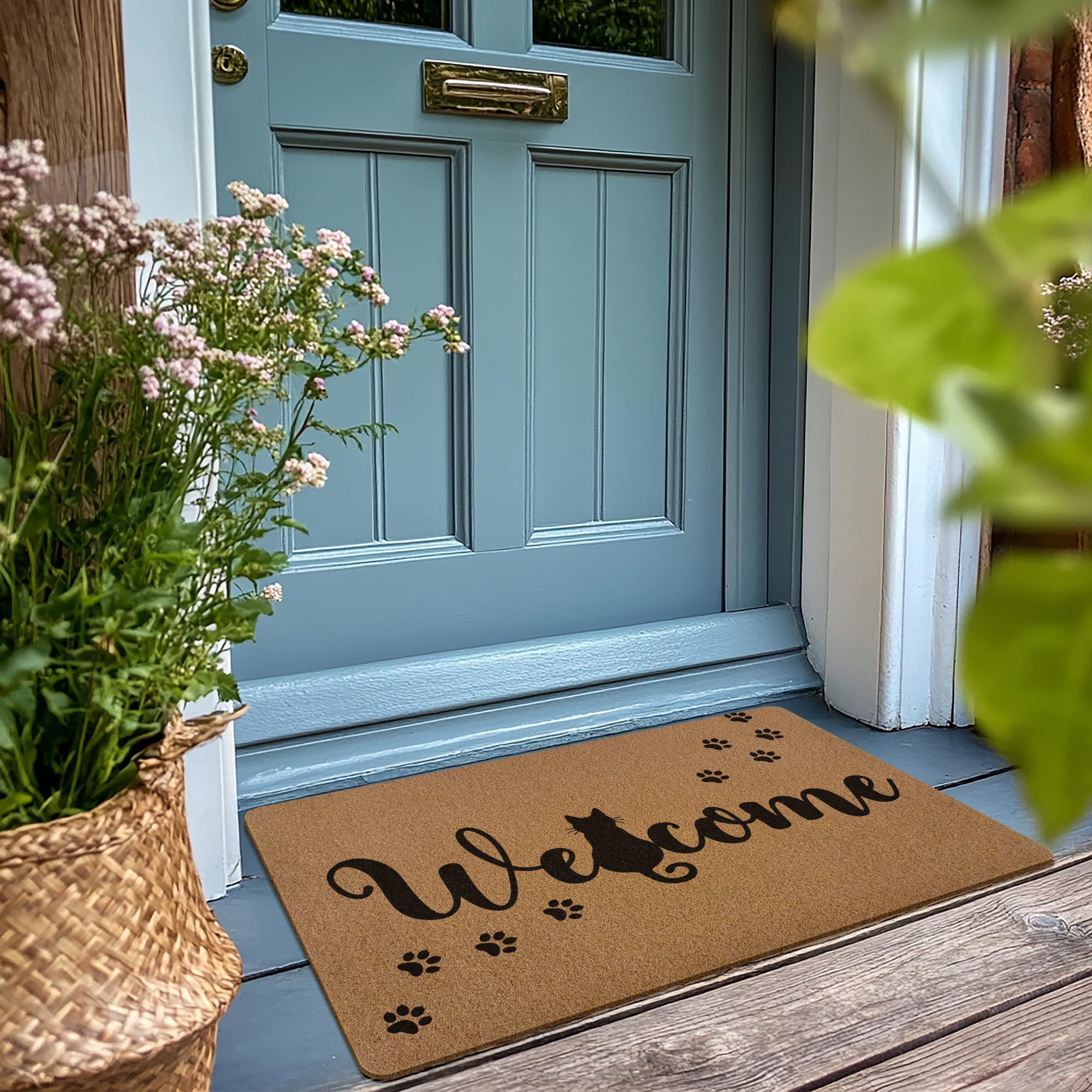 XLDLIOO welcome front door mat pattern helps keep indoor floors clean