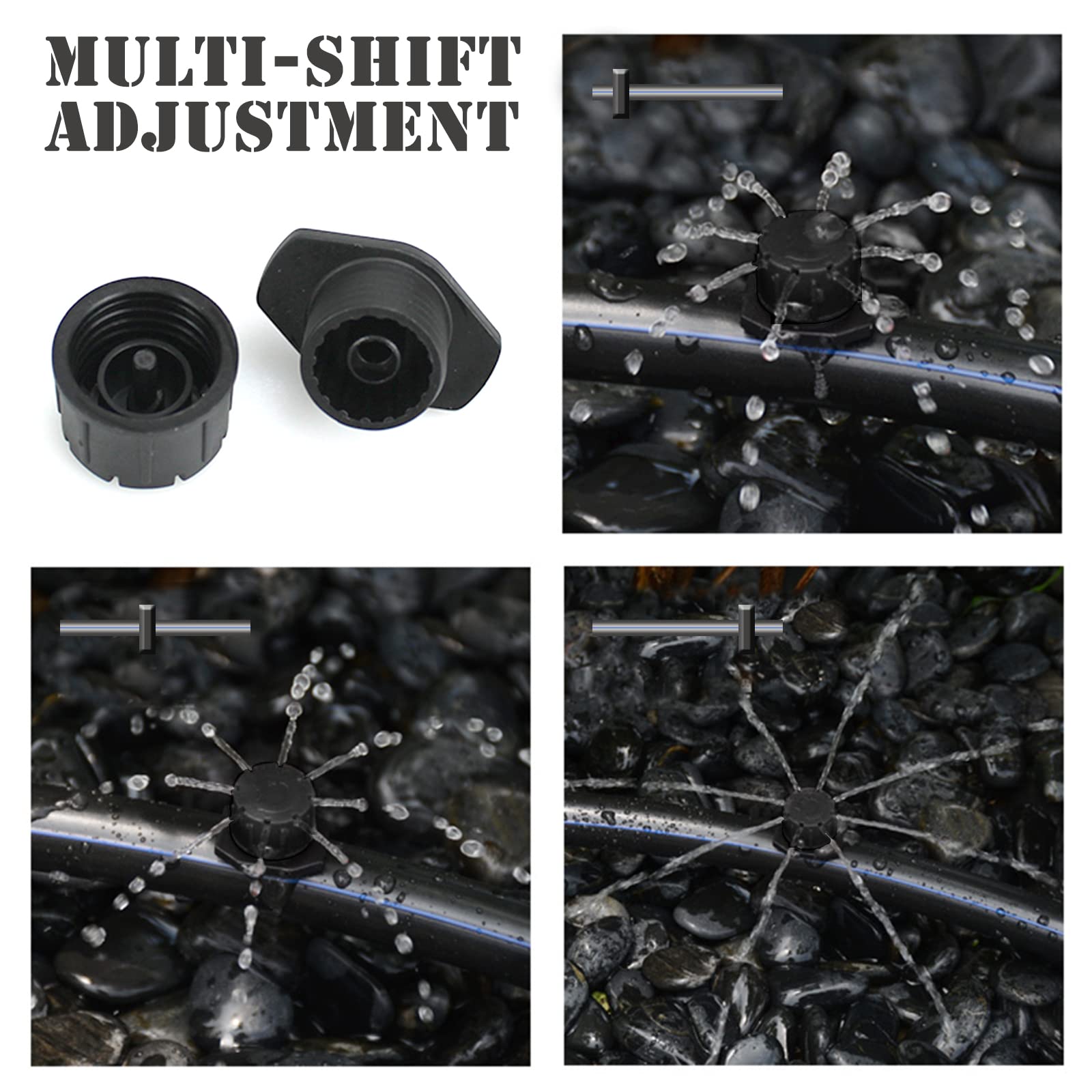 Xloey drip emitter 360-degree adjustment for full coverage.