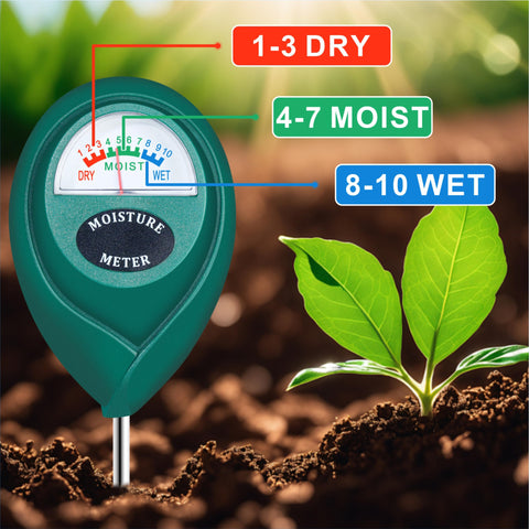 XLUX large-dial moisture reading enables quick watering decisions