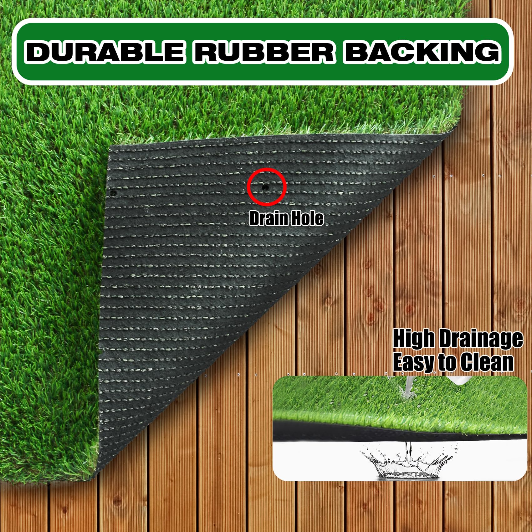 XLX TURF 2x6ft runner rug closeup texture, soft and durable fibers.