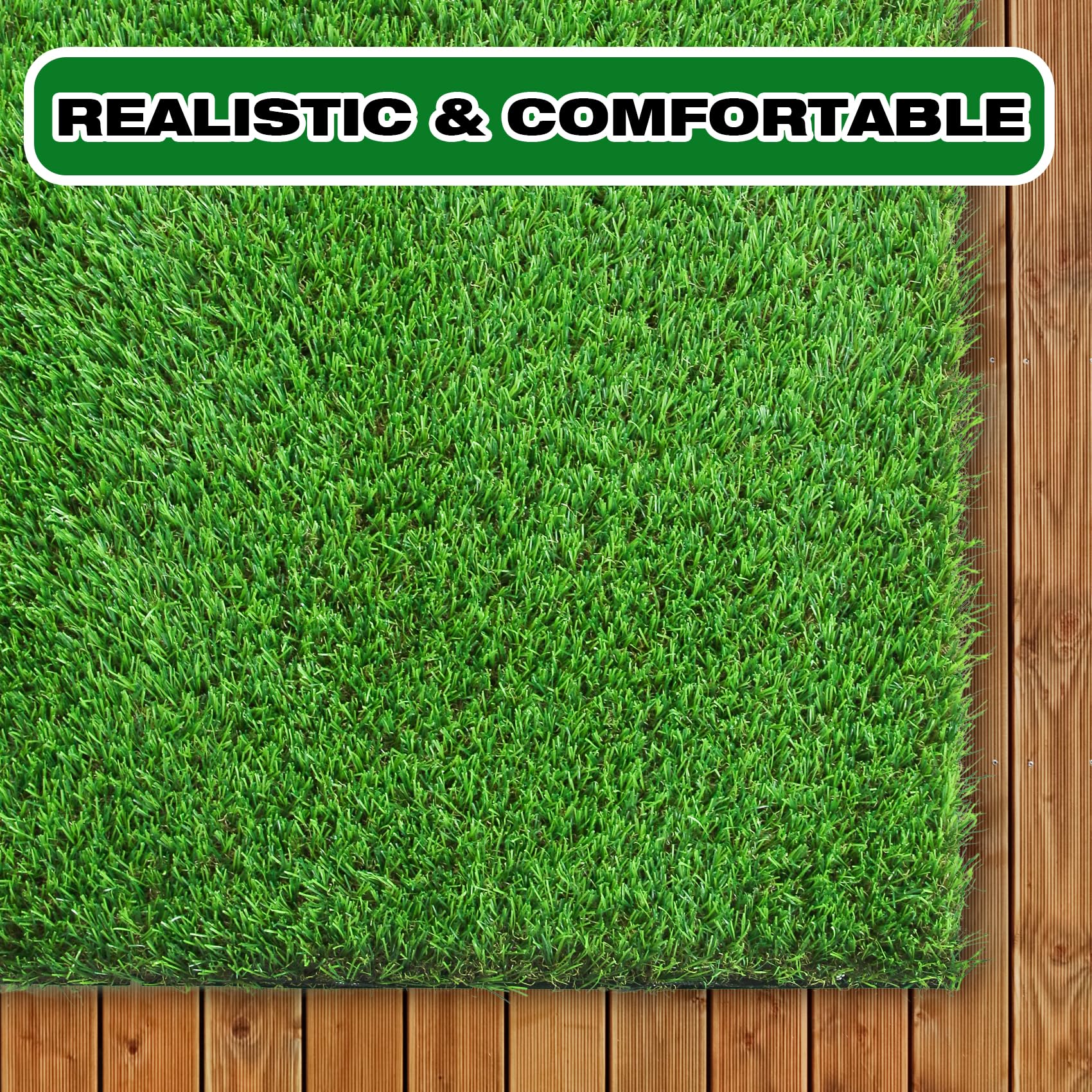 XLX TURF 2x6ft runner rug side angle, demonstrates natural color for patios.