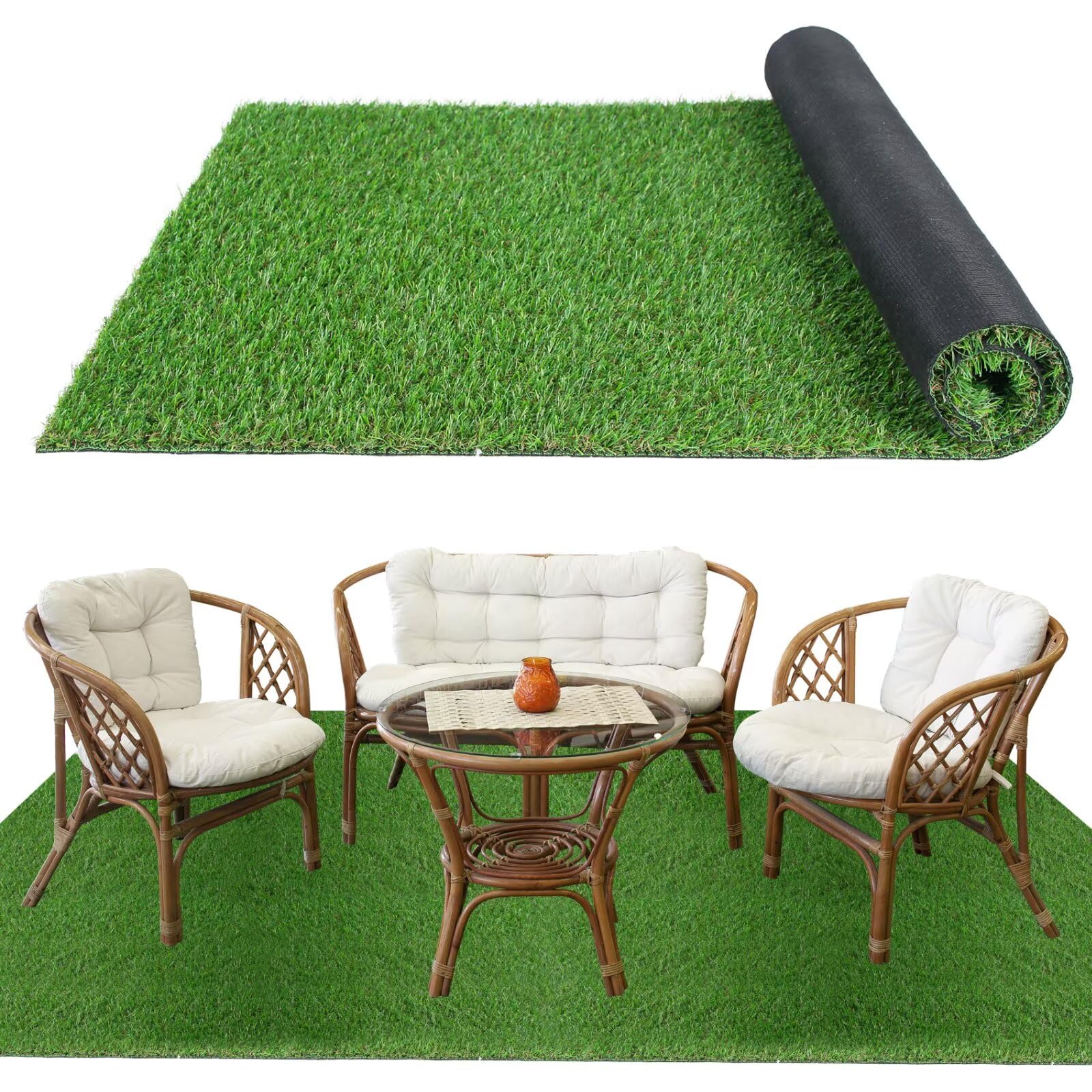 XLX TURF 4x6 ft artificial grass rug for outdoor and indoor spaces.