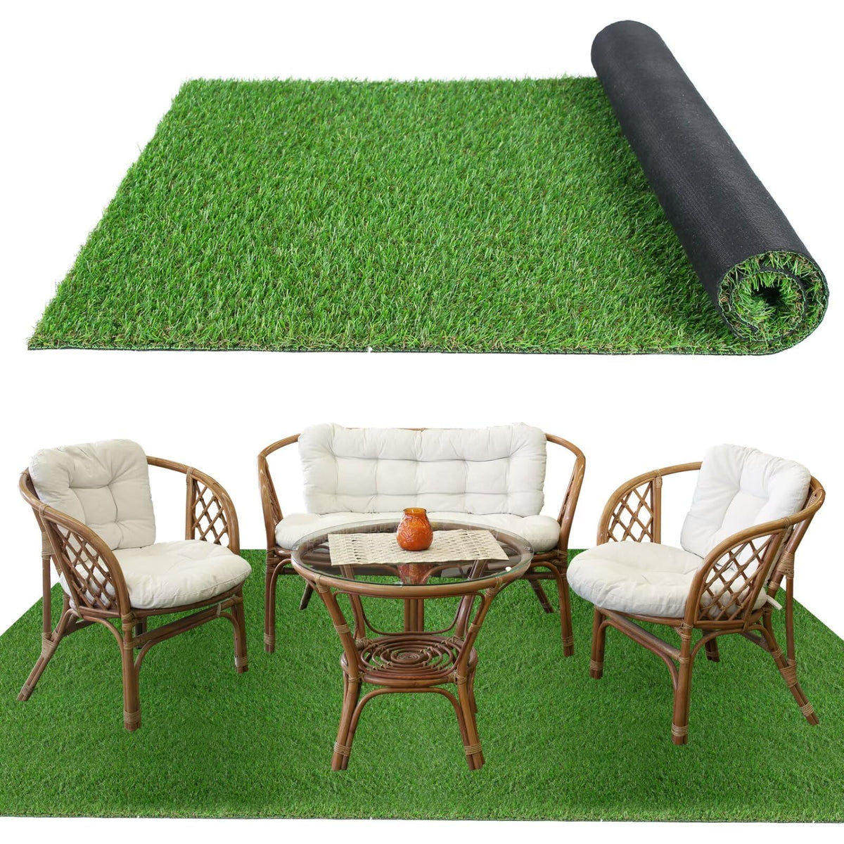 XLX TURF 4x6 ft artificial grass rug for outdoor and indoor spaces.