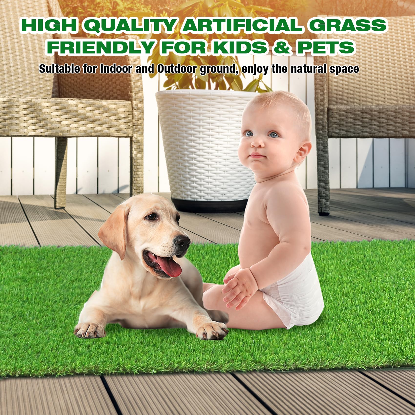 XLX TURF dog potty-training area highlights quick drainage and easy cleanup.