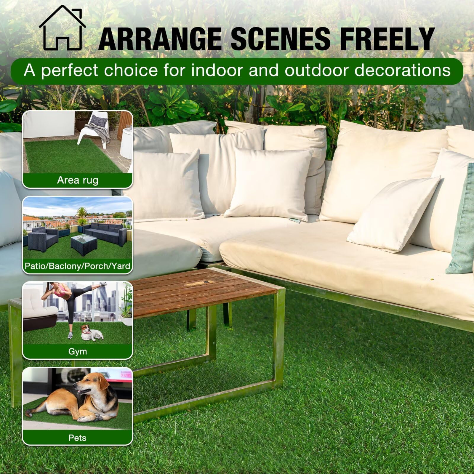 XLX TURF green lawn wall decor idea for spaces.