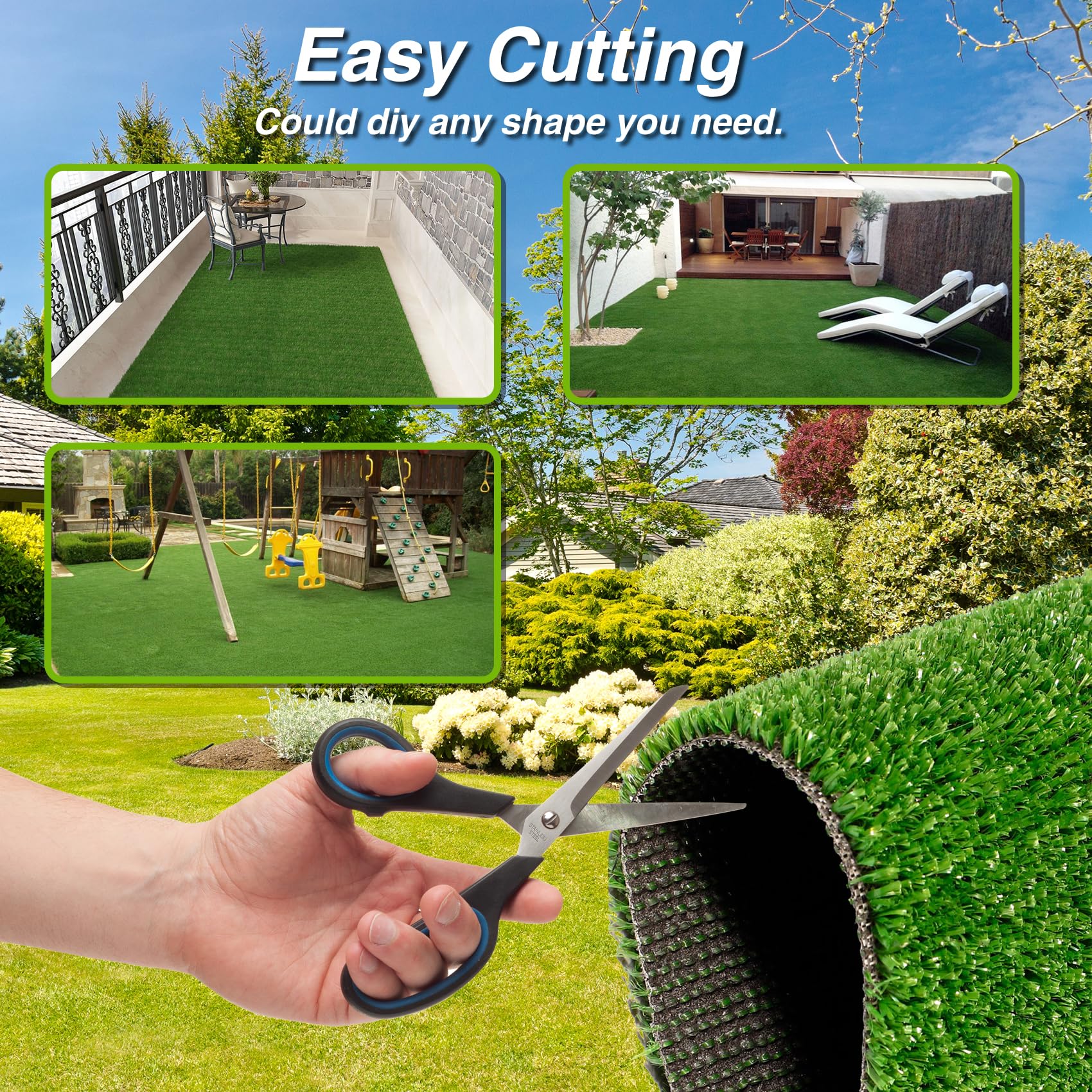 XLX TURF rug suitable for both indoor and outdoor use on patios and decks.