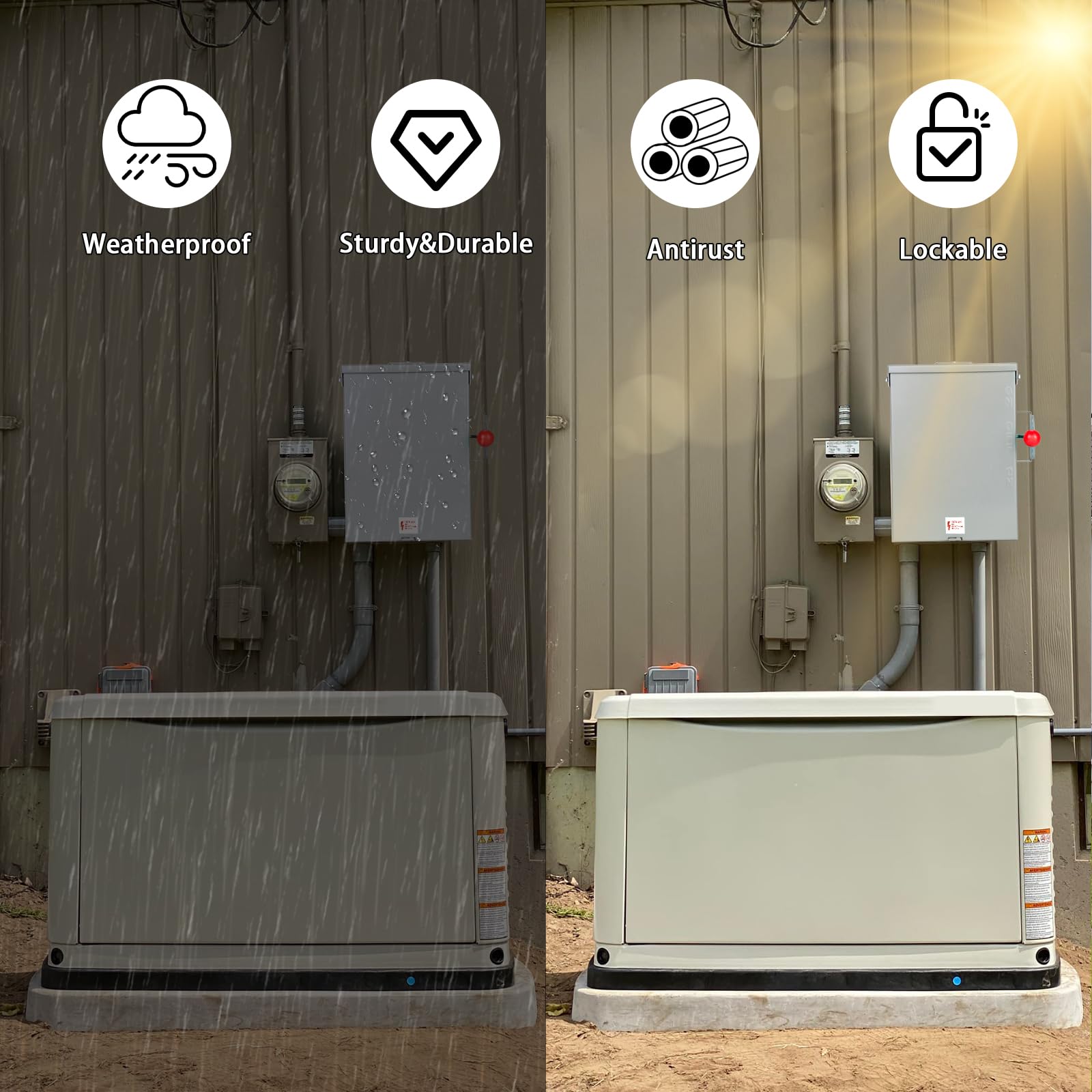 XMK transfer switch controls with clear ON/OFF labeling for safe operation