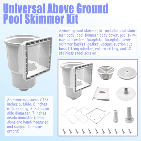 Xmnbl through-wall skimmer installation showing compatibility with standard openings.