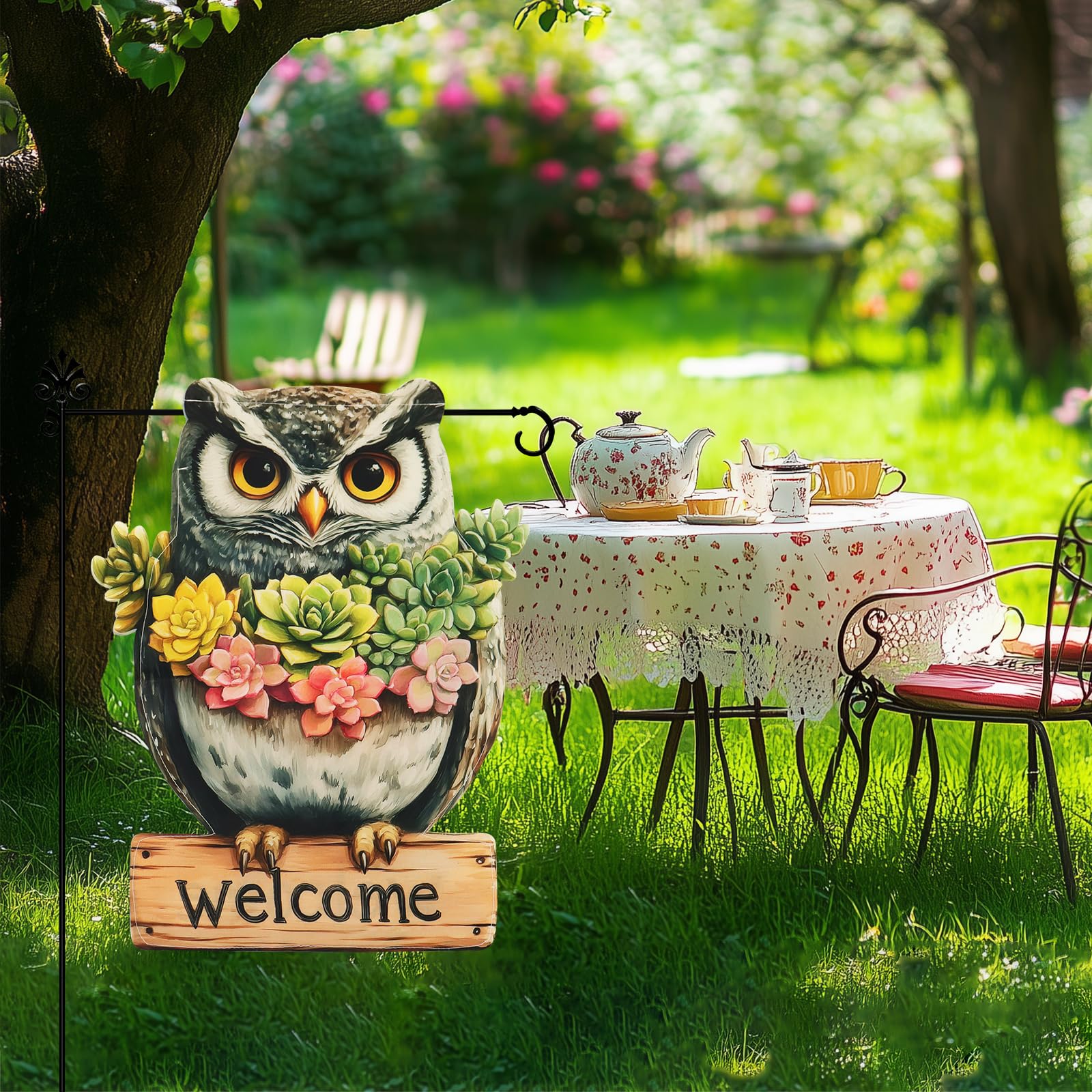 Xmoyaas spring-summer welcome banner enhances porch charm.