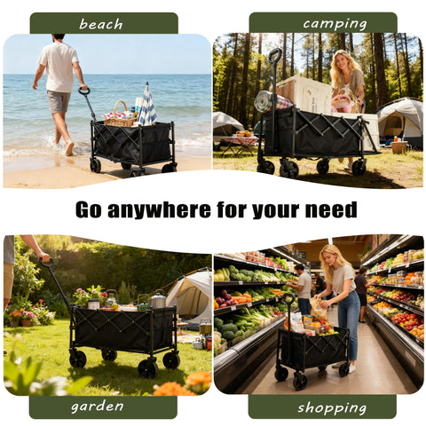 XMT 100L folding wagon easy-fold mechanism for fast setup and packing.