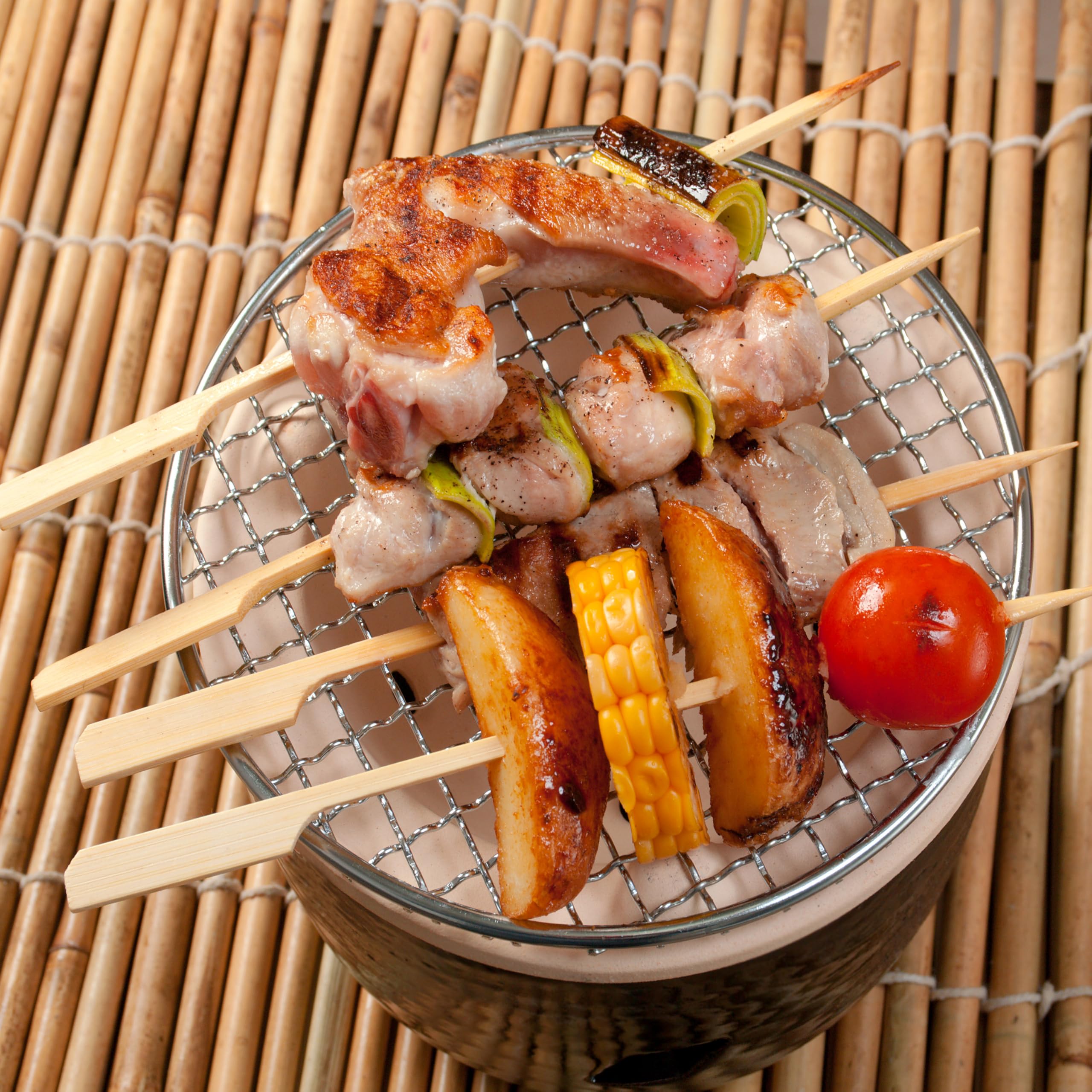 XMZY 8-inch skewer with polished tip for safe handling.