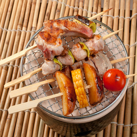 XMZY 8-inch skewer with polished tip for safe handling.
