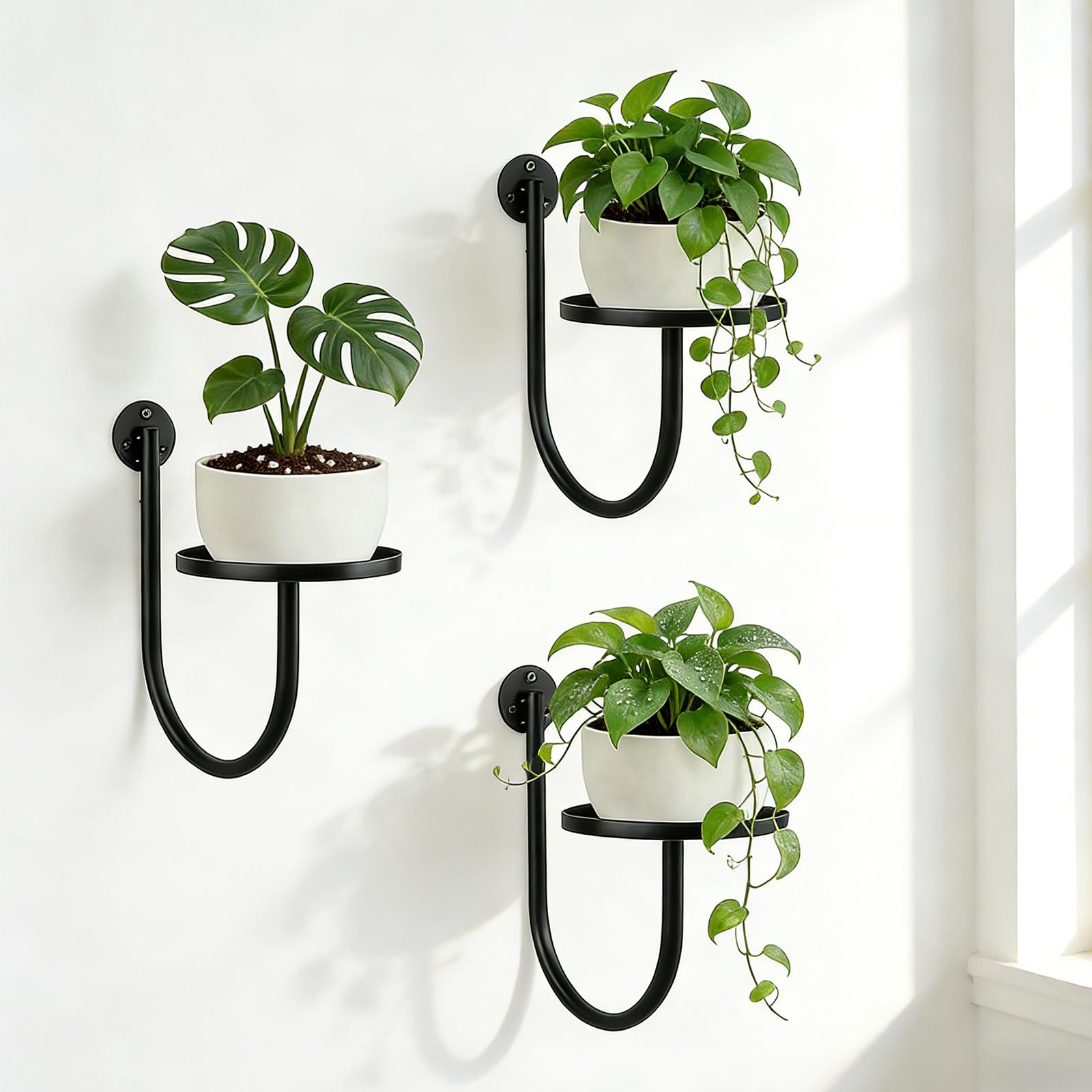 XNGZY wall planters 3-pack front view for compact vertical greenery display