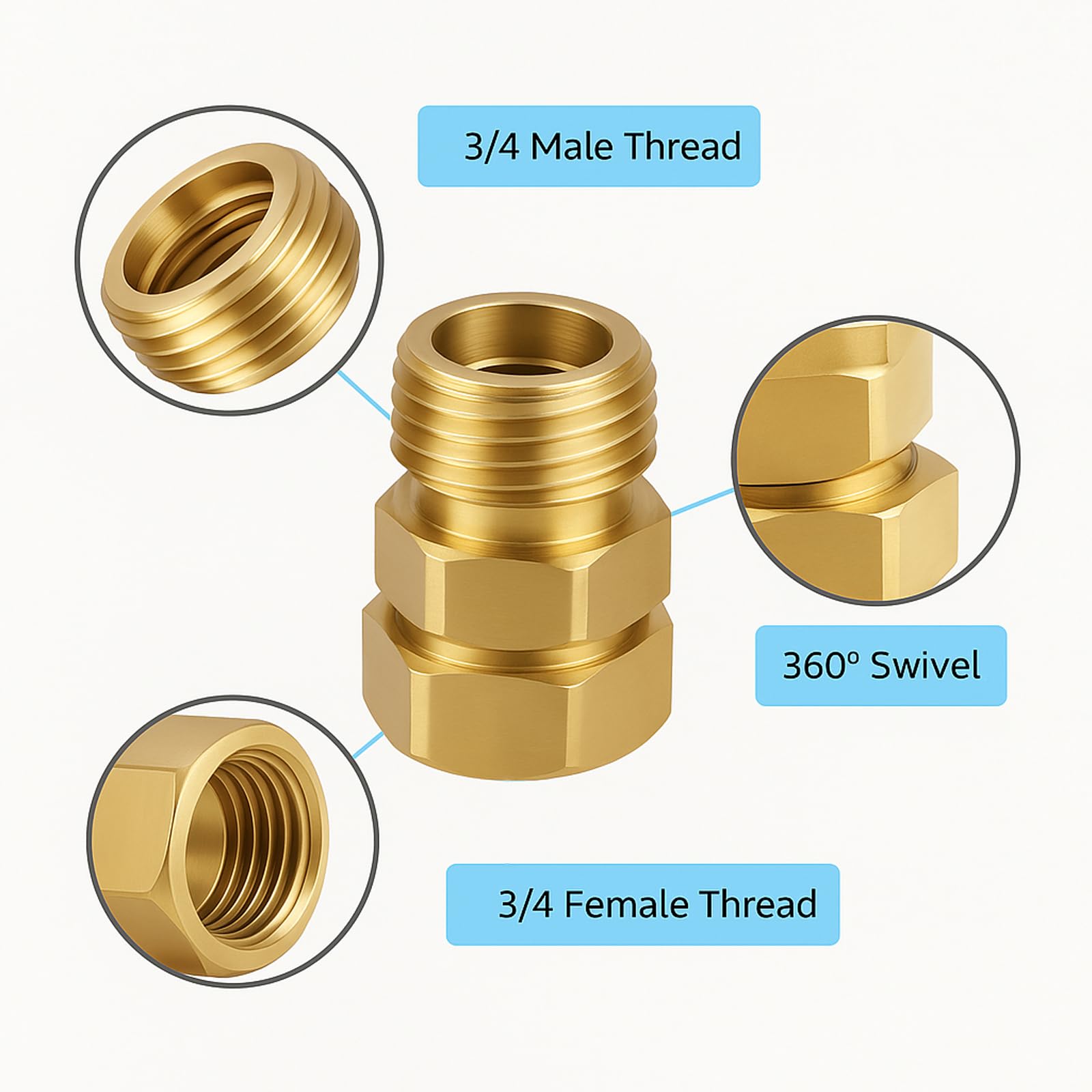 XNTONG anti-kink hose fitting keeps hoses from twisting under pressure.