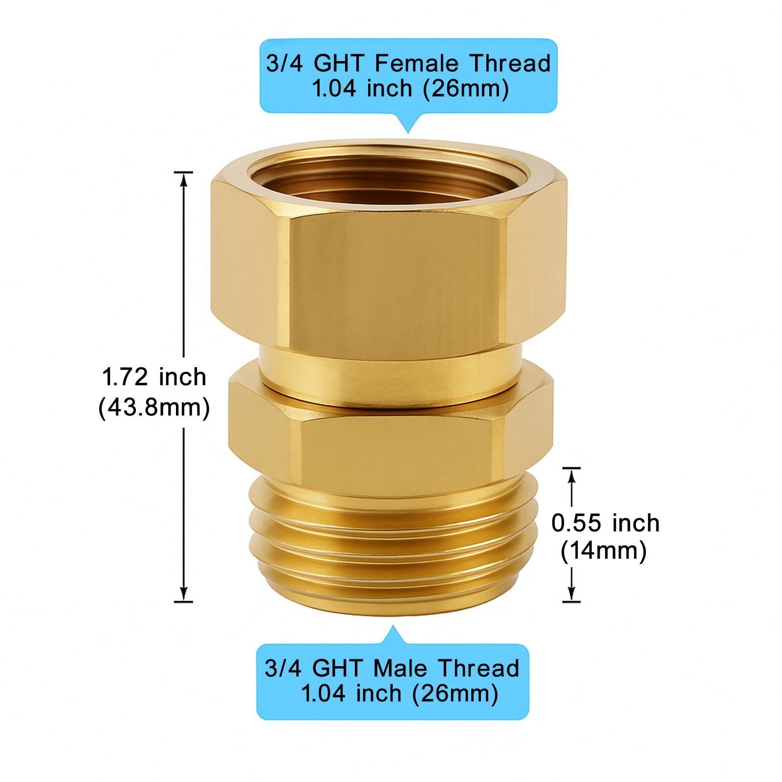 XNTONG brass garden hose adapter for 3/4-inch GHT connections delivering leak-free use.