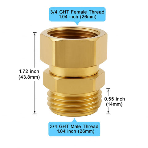 XNTONG brass garden hose adapter for 3/4-inch GHT connections delivering leak-free use.