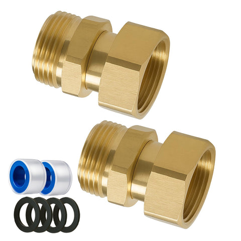 XNTONG brass garden hose swivel connector with 360-degree rotation to prevent kinks.