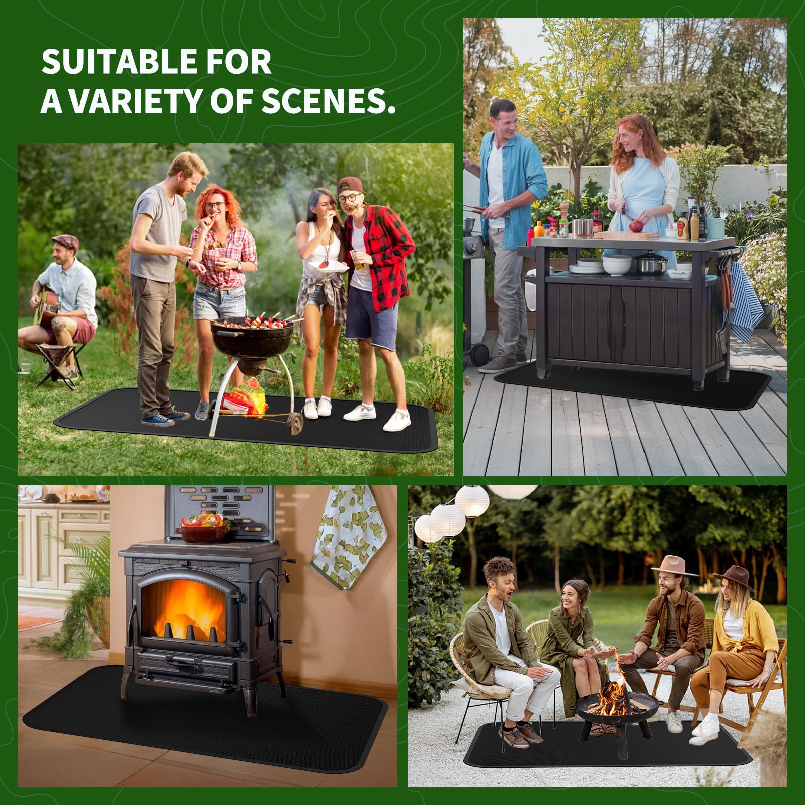 XOHUYD fireproof-waterproof-oilproof mat protects surfaces from spills.