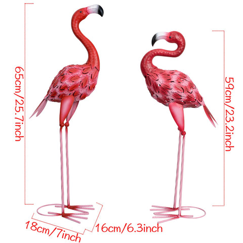 XONOR metal flamingo yard art pink stands sturdy for patio display