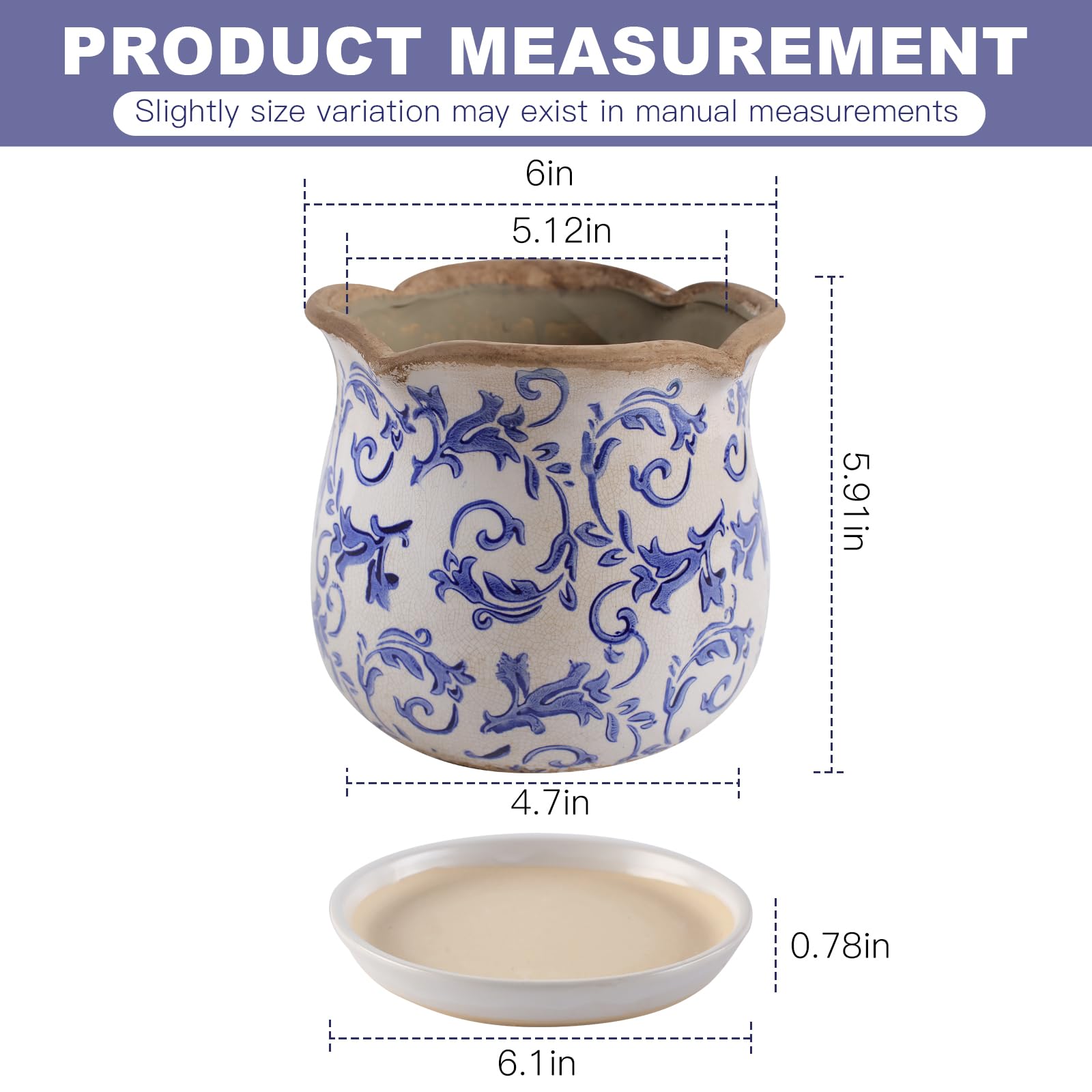 Xoogifae planter features brown smudges and vintage glaze for rustic charm