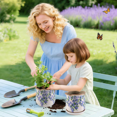 Xoogifae planter with removable saucer keeps surfaces clean