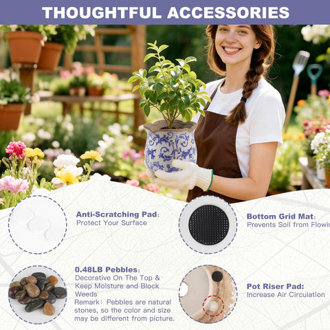 Xoogifae indoor-outdoor ceramic pot suitable for patios and living spaces