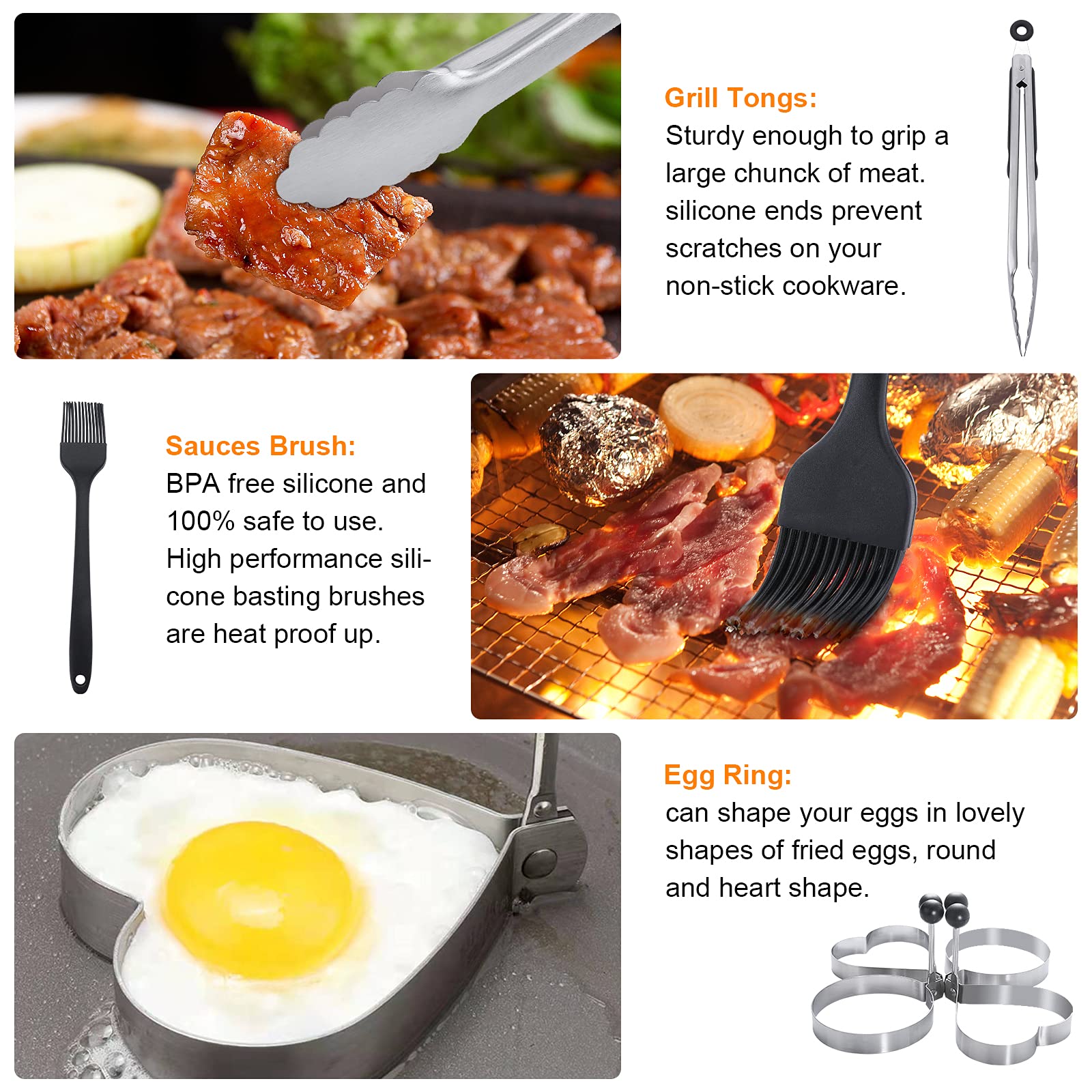 XOOHP egg rings help keep breakfast rounds neat