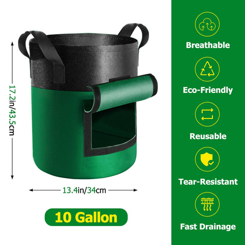 Xpatee 10-gallon grow bags with breathable nonwoven fabric for healthy root development.