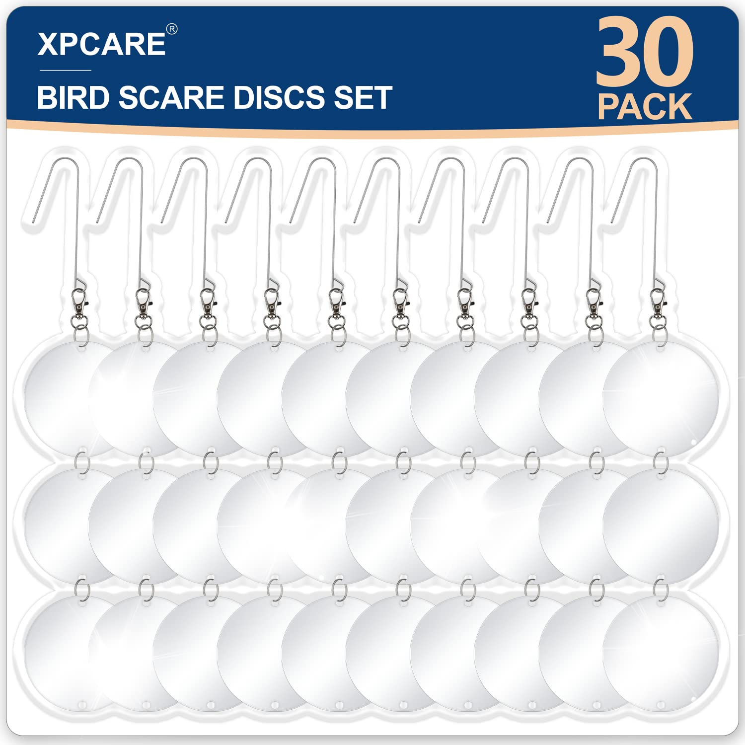 XPCARE bird scare disc with double-sided mirror deters birds with sunlight reflections.