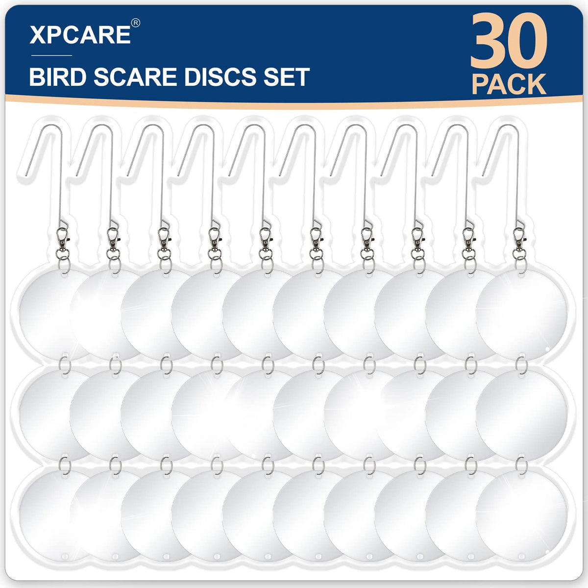 XPCARE bird scare disc with double-sided mirror deters birds with sunlight reflections.
