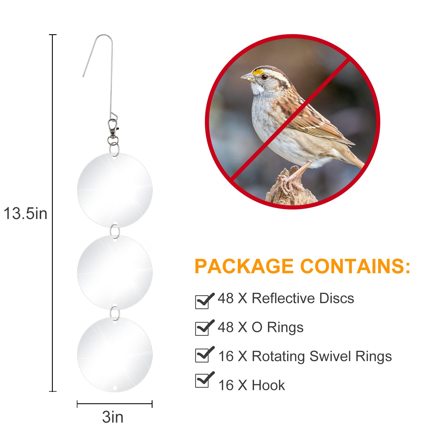 XPCARE discs mounted for window application to protect property from birds