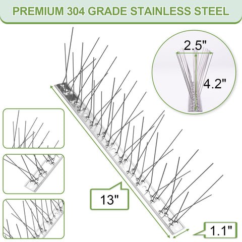 Industrial-grade XPCARE spikes deter pigeons on window sills and ledges.