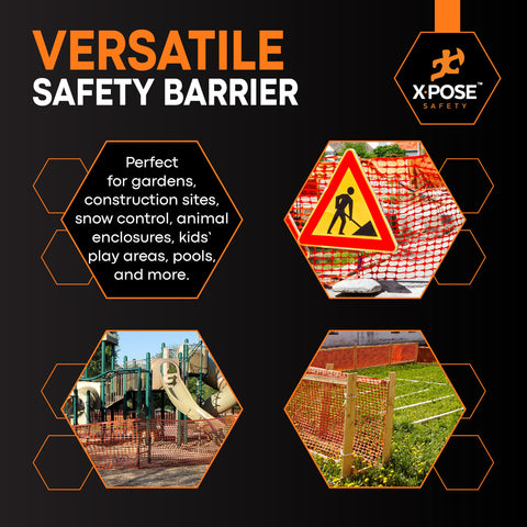 Xpose Safety barrier setup demonstrates quick, reusable fencing for projects.